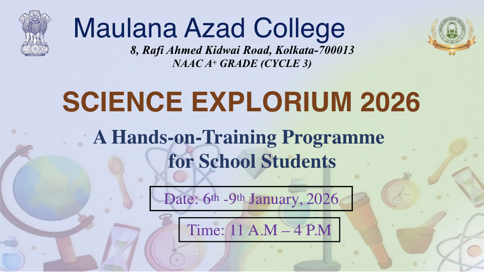 SCIENCE EXPLORIUM 2026 - A Hands-on-Training Programme for School Students